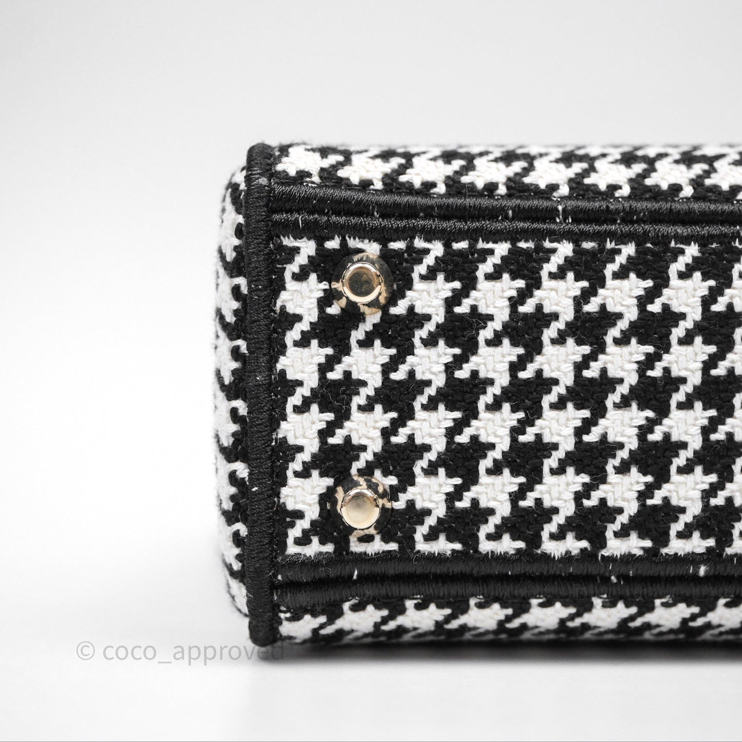Christian Dior Mini Lady D-Lite Bag Black White Houndstooth