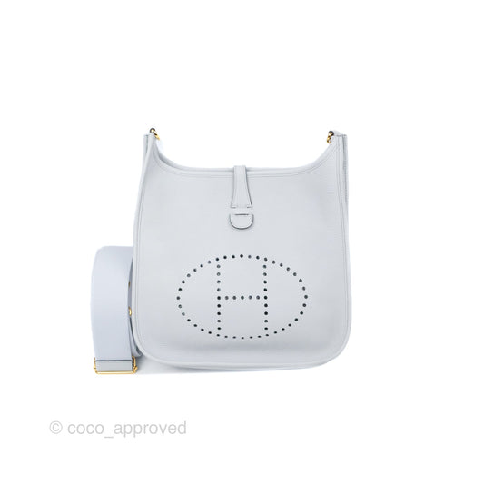 Hermes Evelyne III 29 Bleu Pale Clemence Gold Hardware