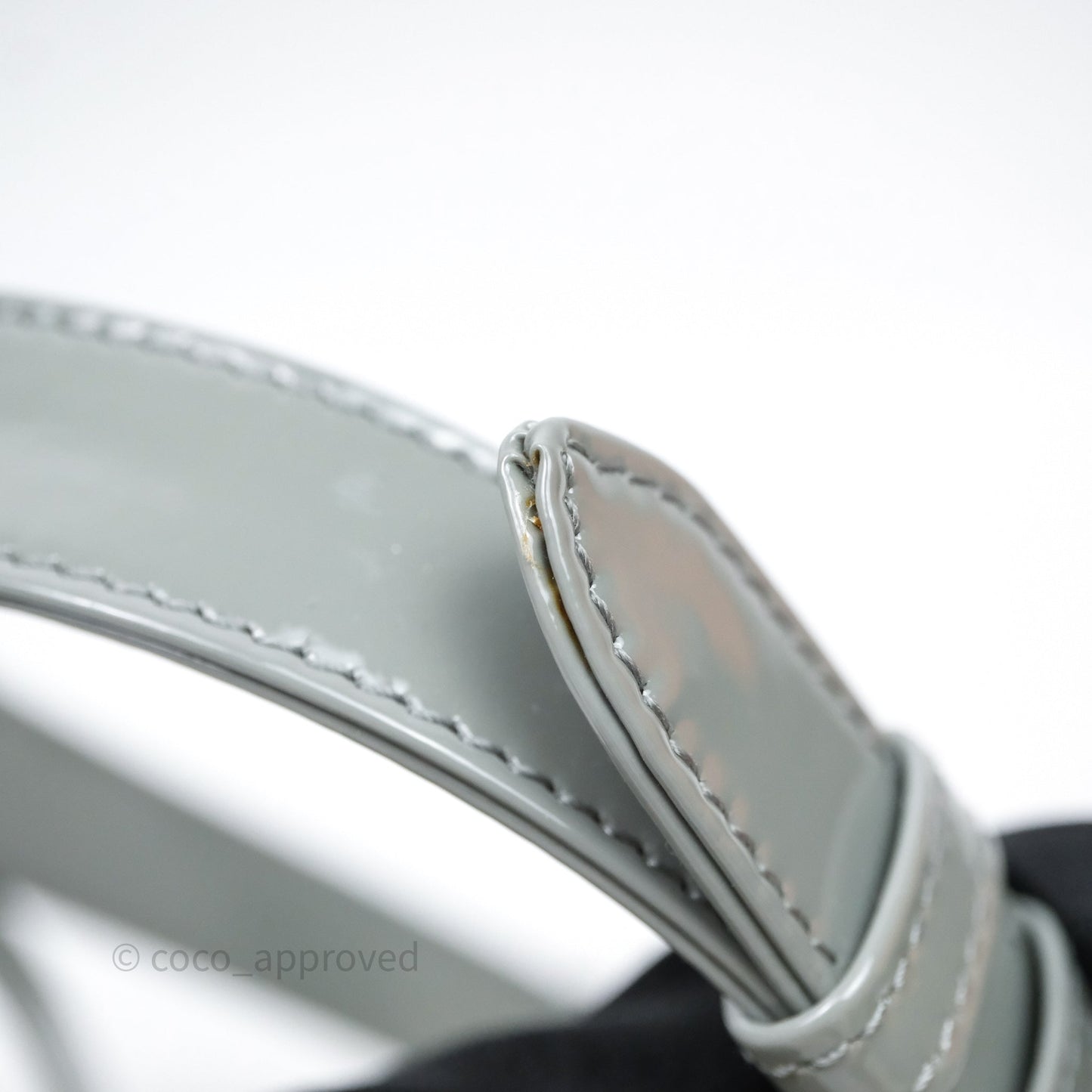 Christian Dior Lady Dior Green Grey Patent Cannage Gold Hardware