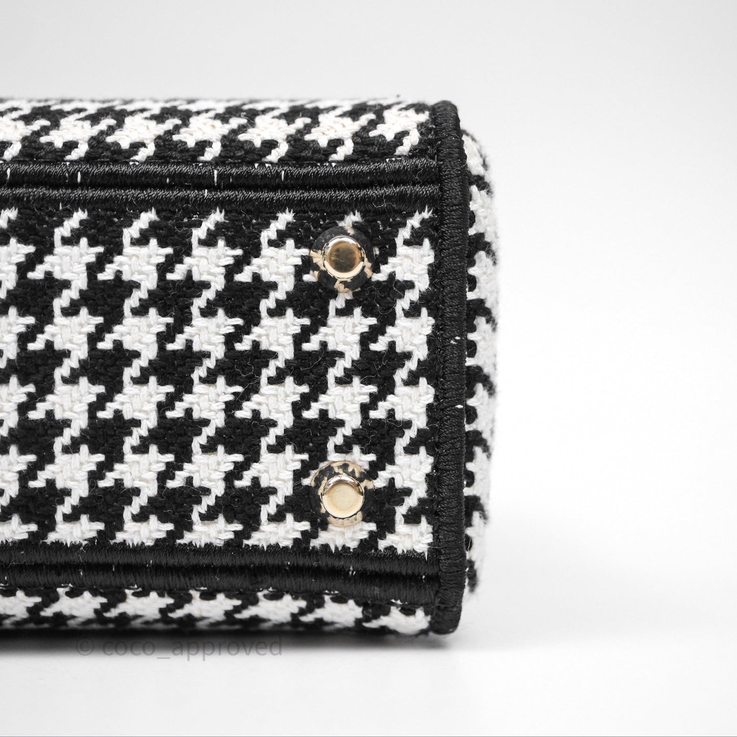 Christian Dior Mini Lady D-Lite Bag Black White Houndstooth