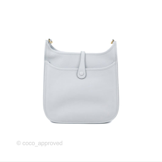 Hermes Evelyne III 29 Bleu Pale Clemence Gold Hardware