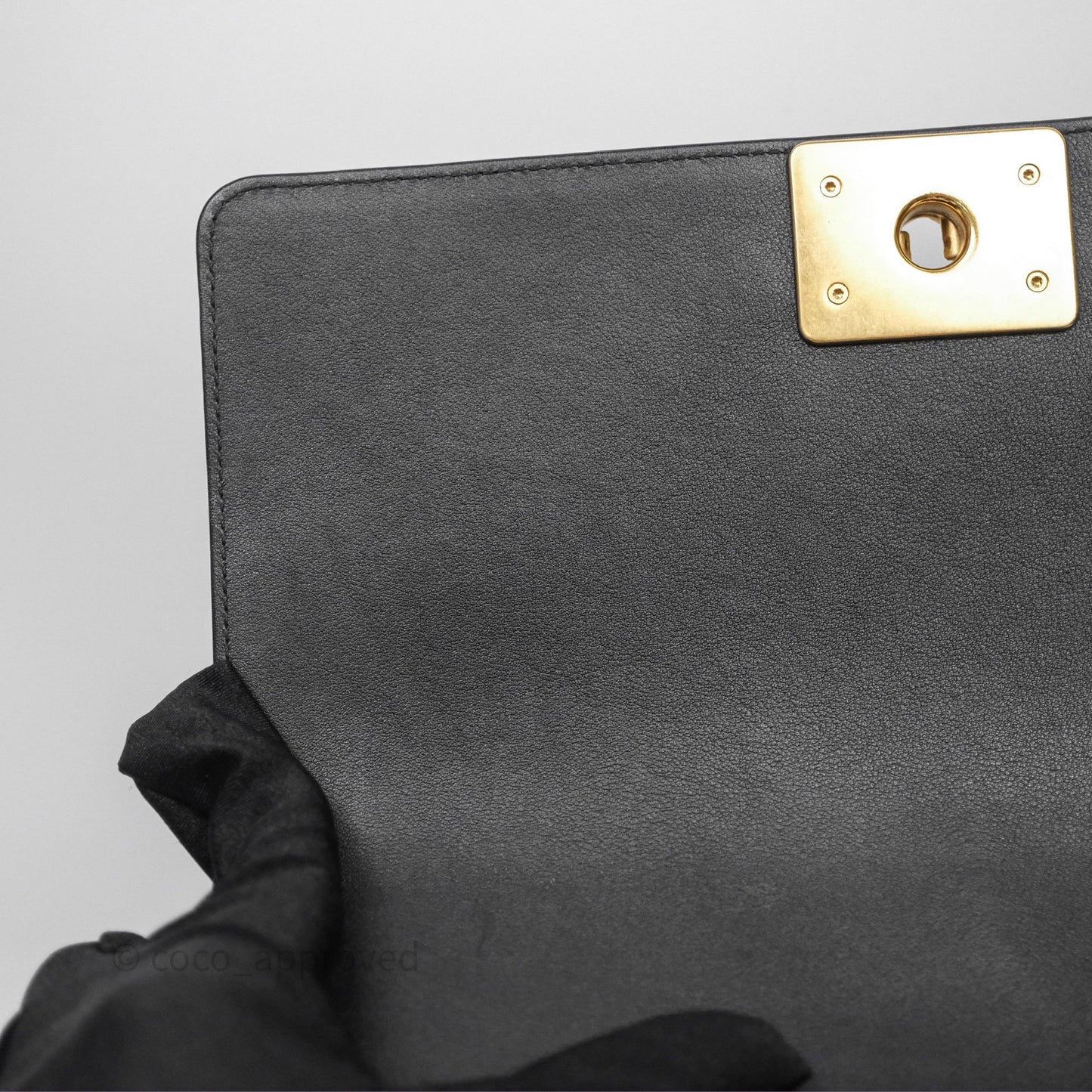 Chanel Medium Boy Quilted Black Calfskin Aged Gold Hardware