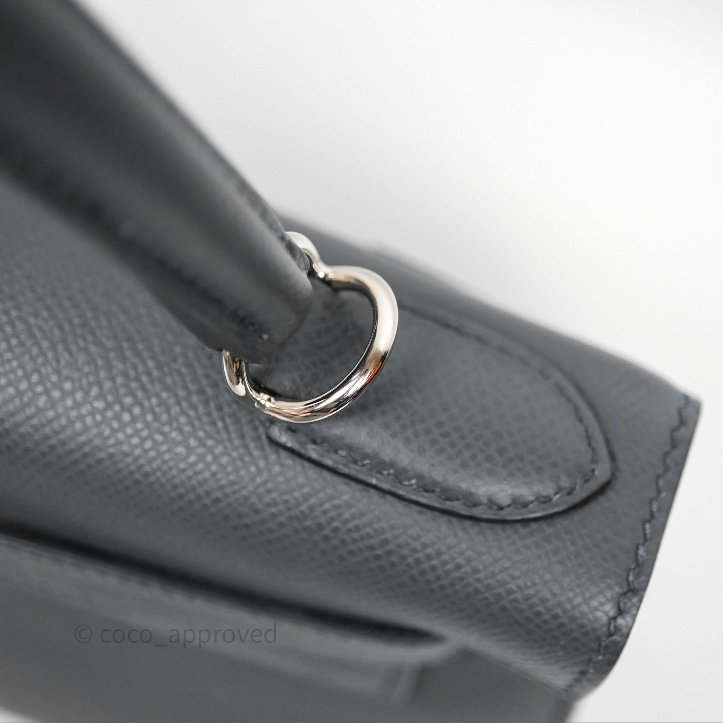 Hermès Kelly II 28 Veau Espom Gris Misty H0 Sellier Palladium Hardware