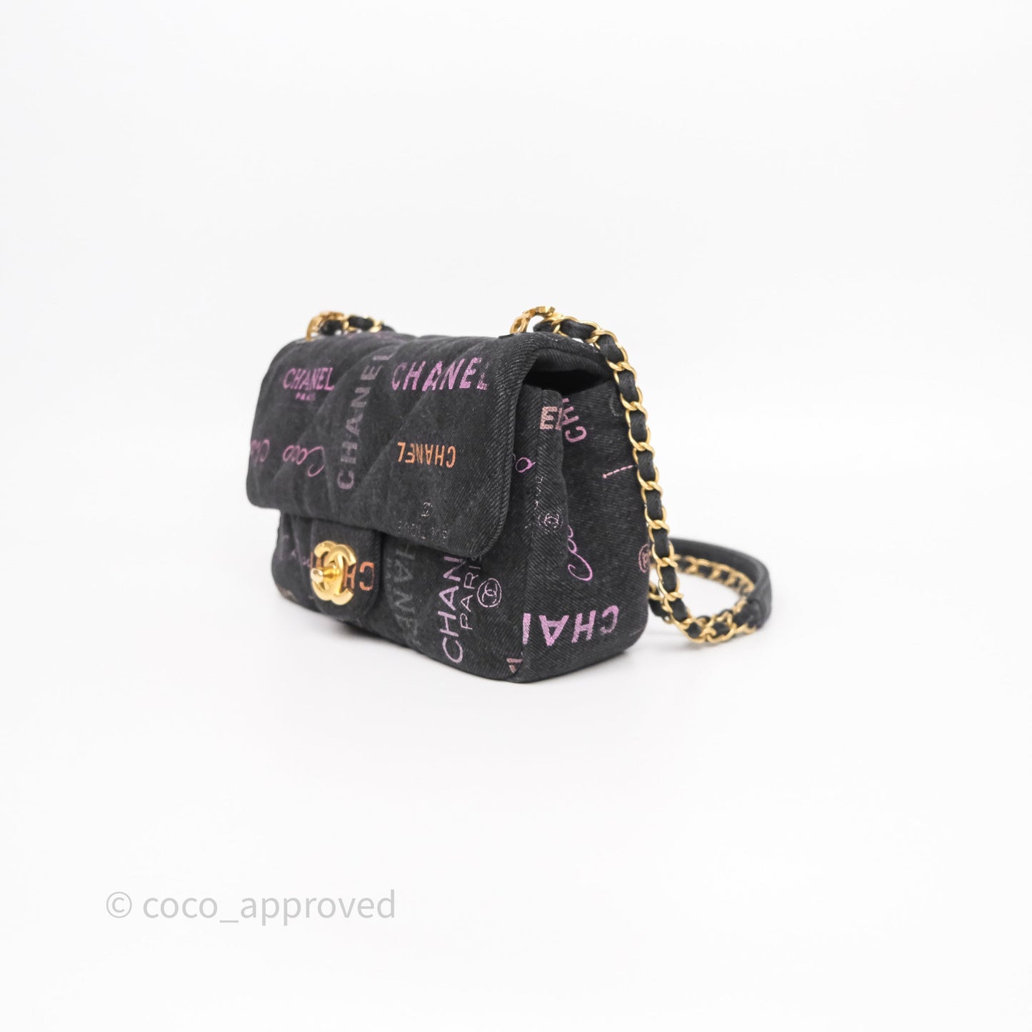 Chanel Quilted Small Denim Mood Flap Black Multicolor