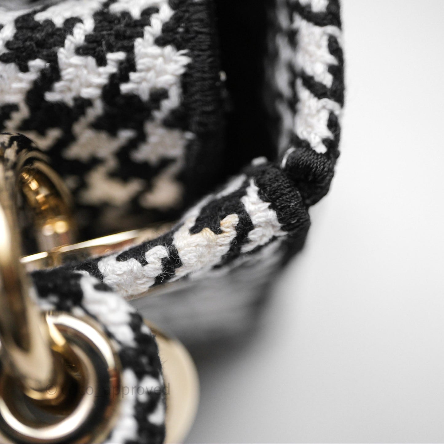 Christian Dior Mini Lady D-Lite Bag Black White Houndstooth