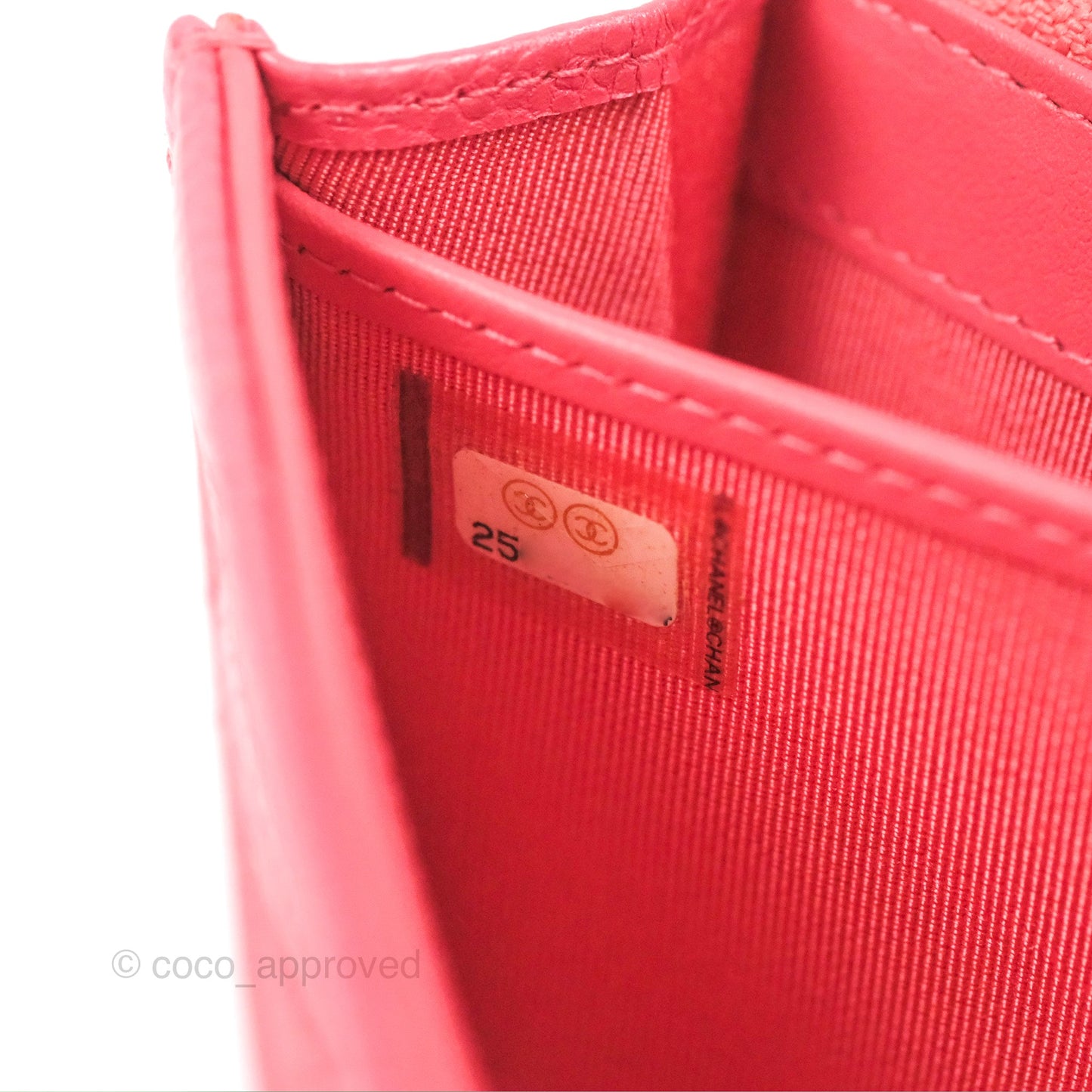 Chanel Quilted Classic Zip Long Wallet Pink Caviar Gold Hardware