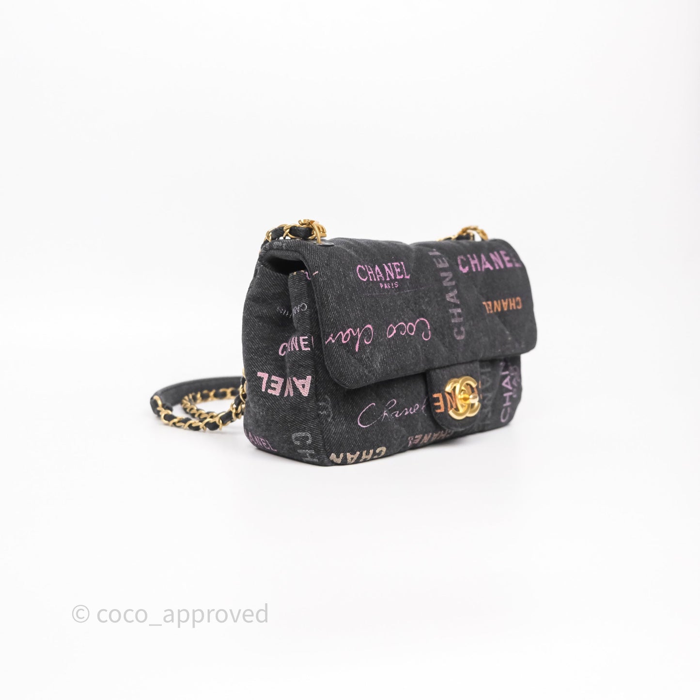 Chanel Quilted Small Denim Mood Flap Black Multicolor
