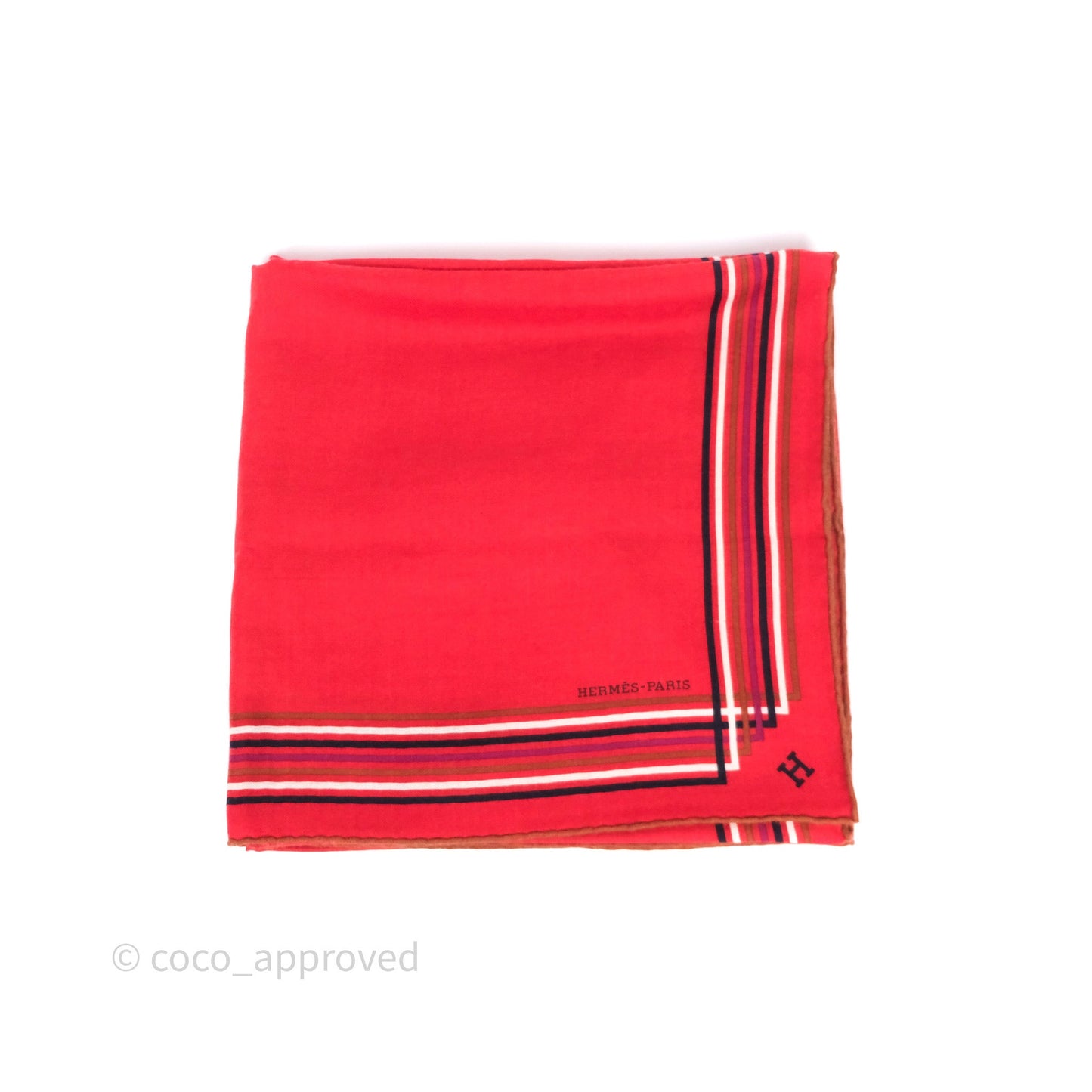 Hermès Cashmere Encadre Liste au Fil Shawl Scarf 140