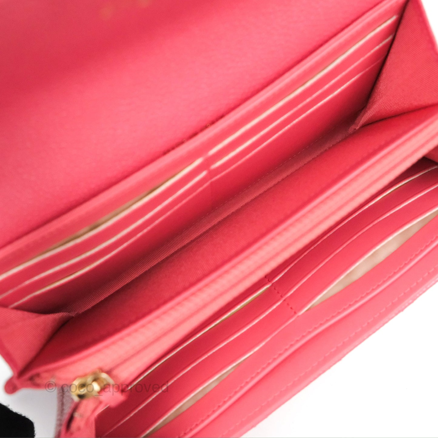 Chanel Quilted Classic Zip Long Wallet Pink Caviar Gold Hardware