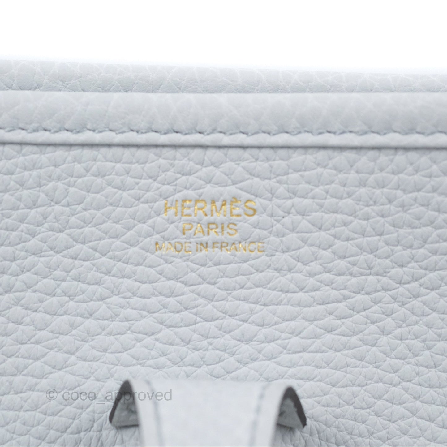 Hermes Evelyne III 29 Bleu Pale Clemence Gold Hardware
