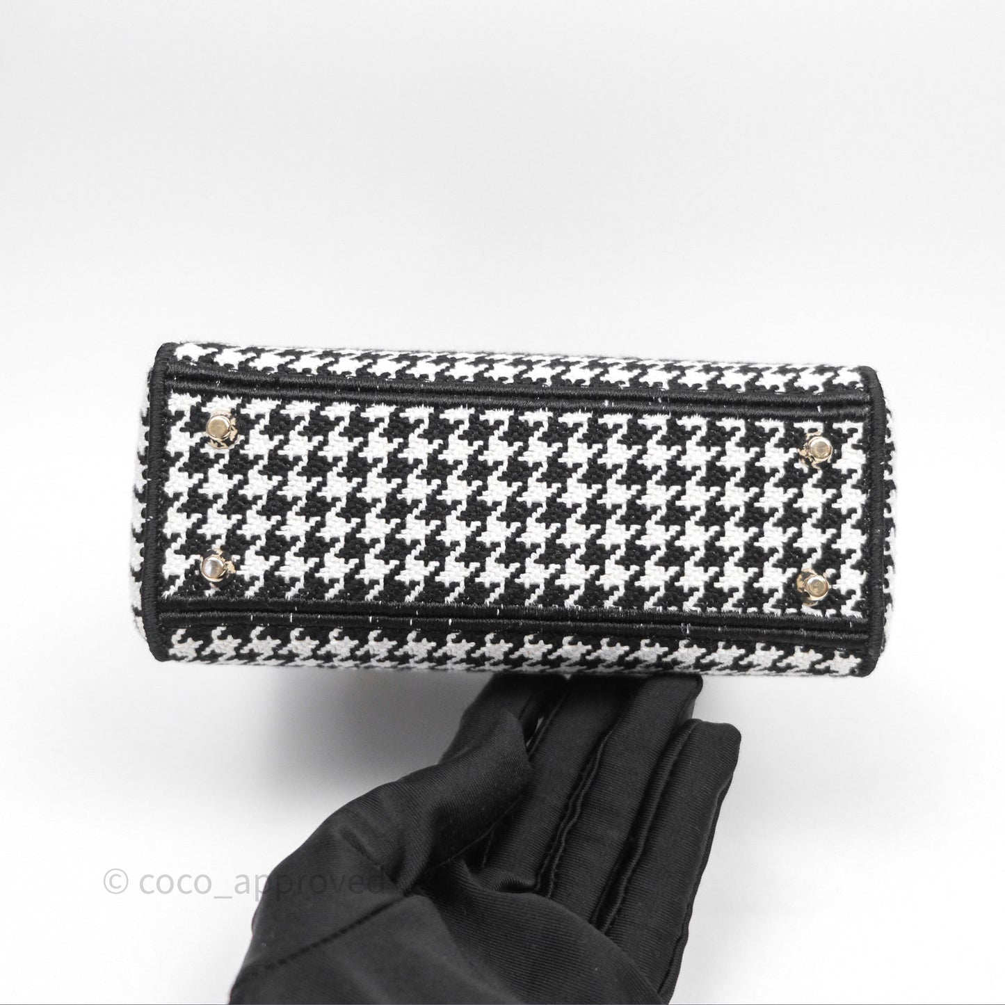 Christian Dior Mini Lady D-Lite Bag Black White Houndstooth