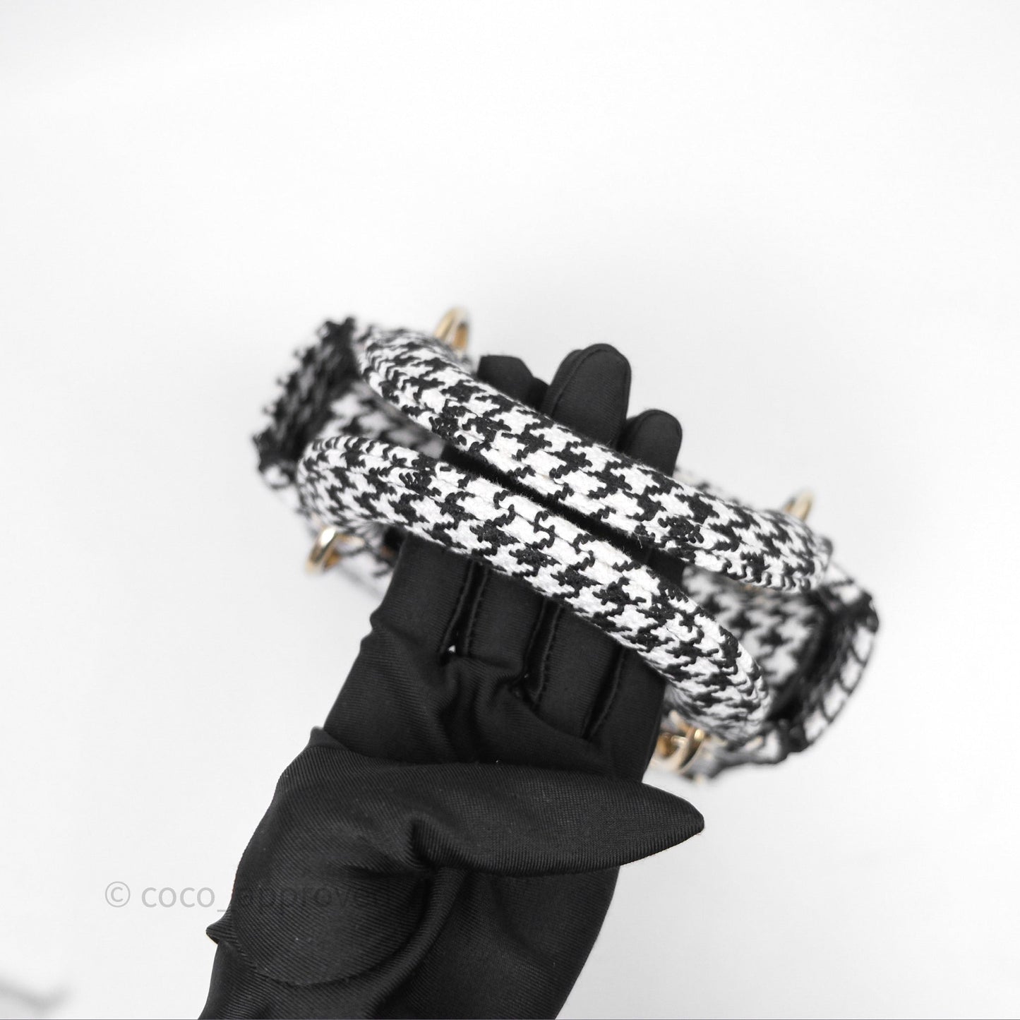 Christian Dior Mini Lady D-Lite Bag Black White Houndstooth