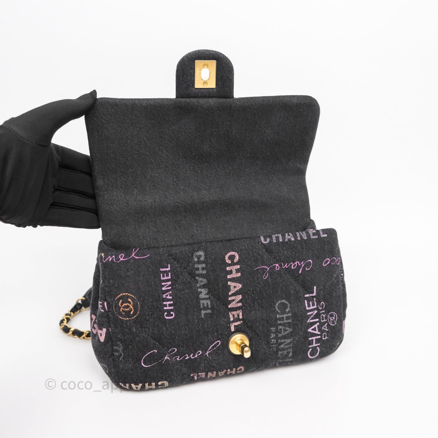 Chanel Quilted Small Denim Mood Flap Black Multicolor