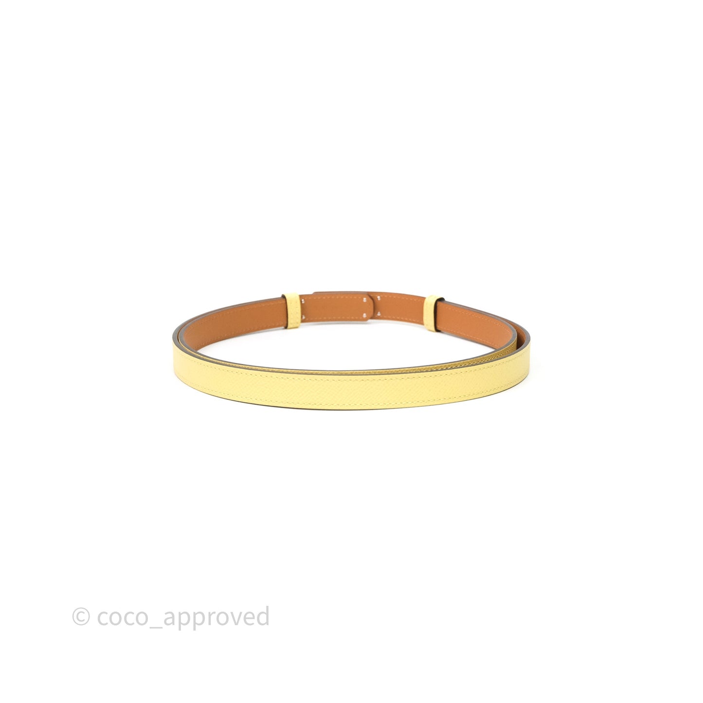 Hermès Kelly Buckle Belt 1Z Jaune Poussin Epsom Palladium Hardware