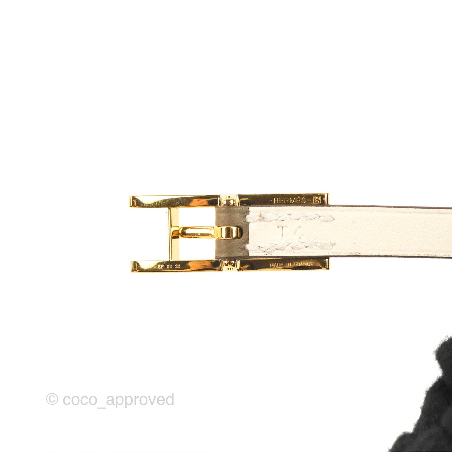 Hermès Behapi Double Tour Bracelet in Étoupe / Nata Swift Gold Hardware