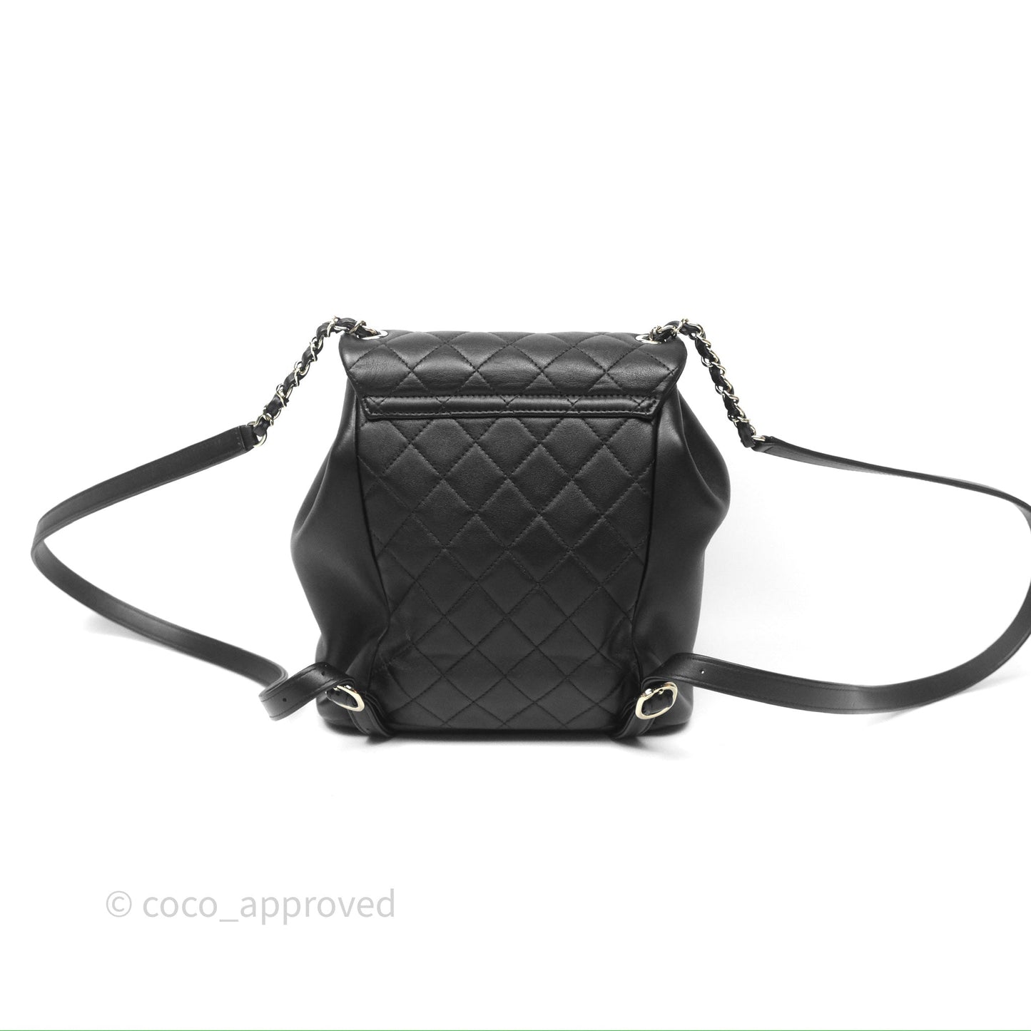 Chanel Quilted Large Duma Drawstring Backpack Black Calfskin