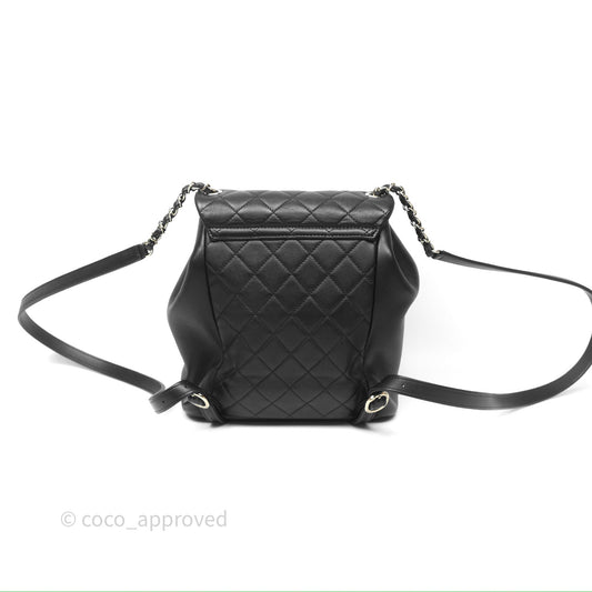 Chanel Quilted Large Duma Drawstring Backpack Black Calfskin