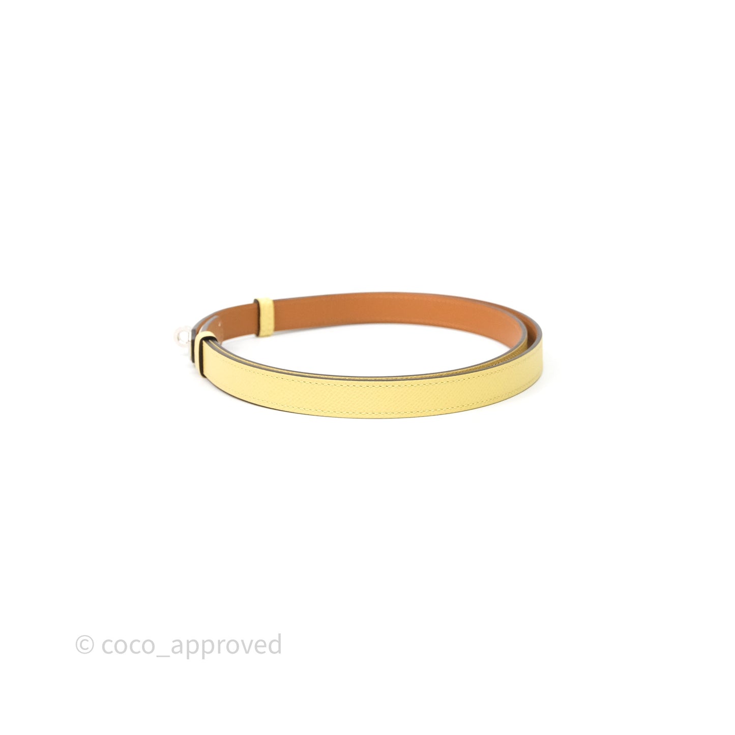 Hermès Kelly Buckle Belt 1Z Jaune Poussin Epsom Palladium Hardware