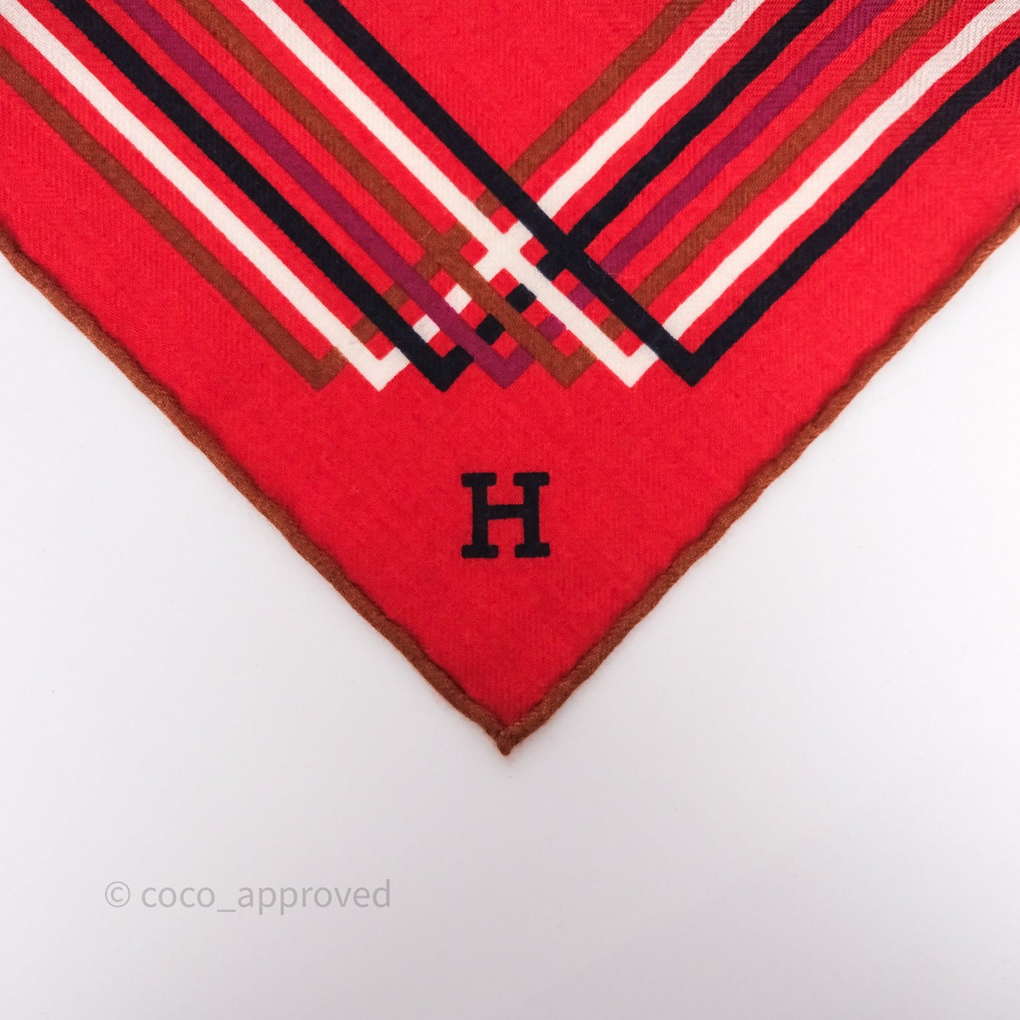 Hermès Cashmere Encadre Liste au Fil Shawl Scarf 140