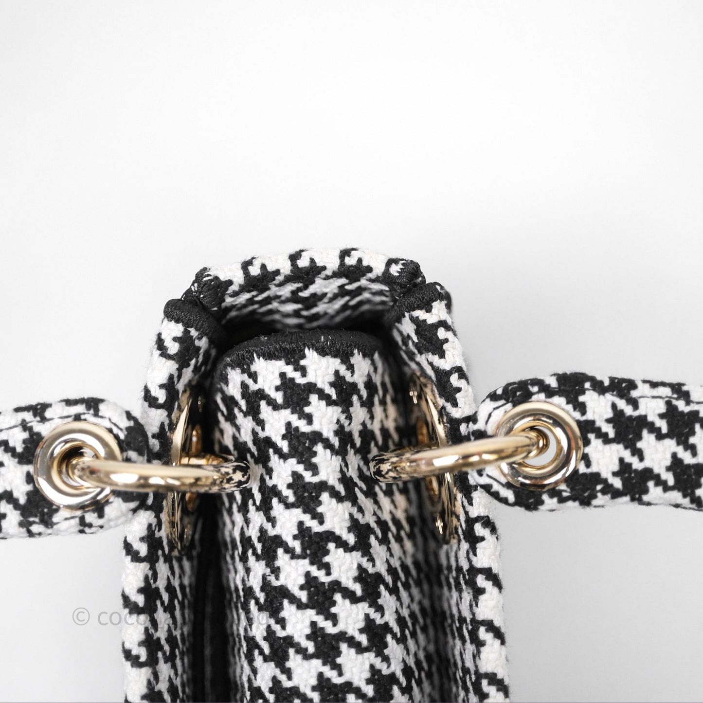 Christian Dior Mini Lady D-Lite Bag Black White Houndstooth