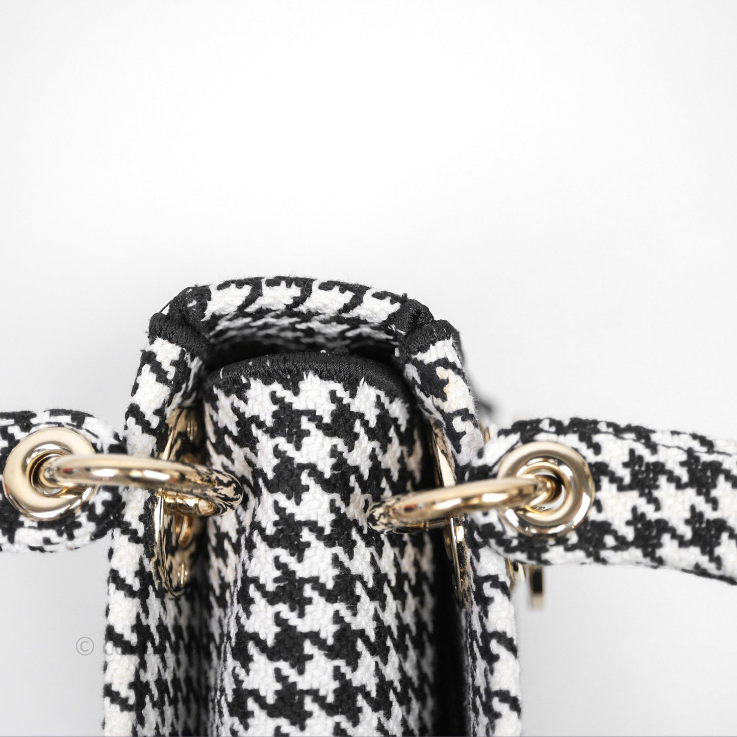 Christian Dior Mini Lady D-Lite Bag Black White Houndstooth
