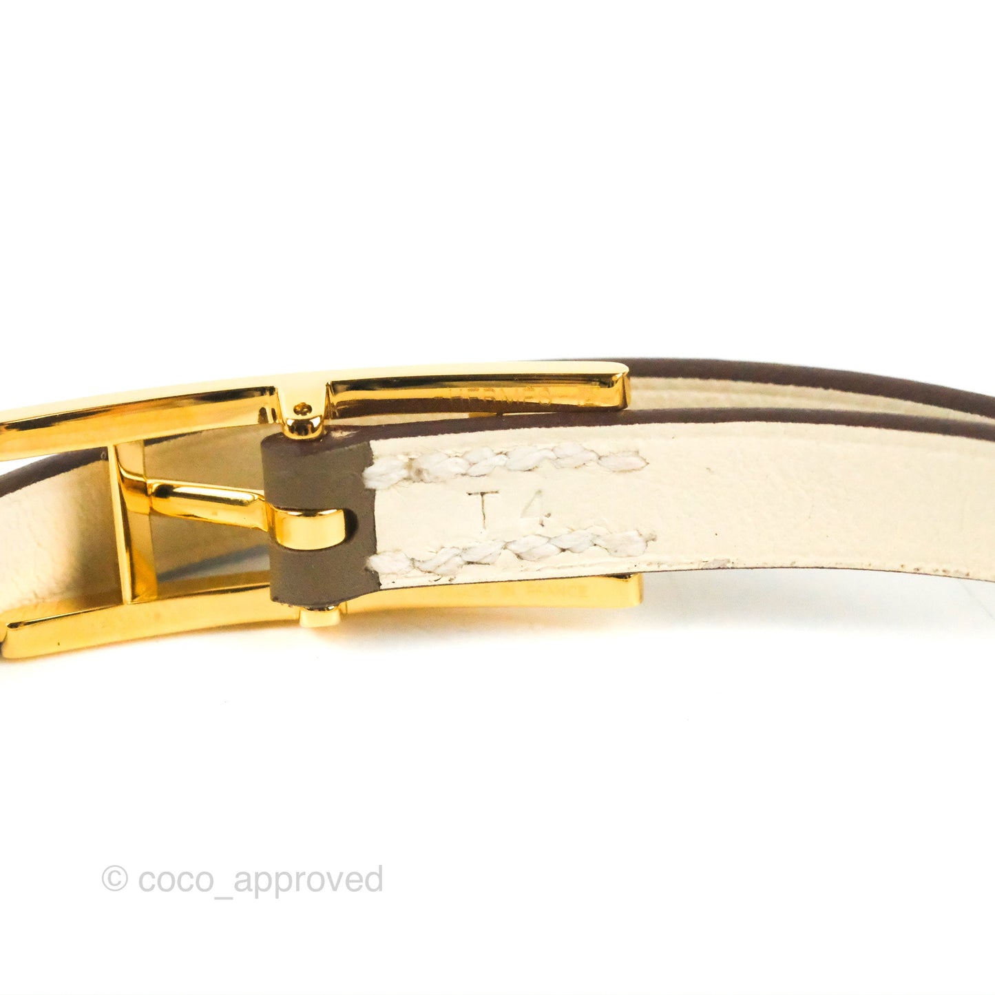 Hermès Behapi Double Tour Bracelet in Étoupe / Nata Swift Gold Hardware