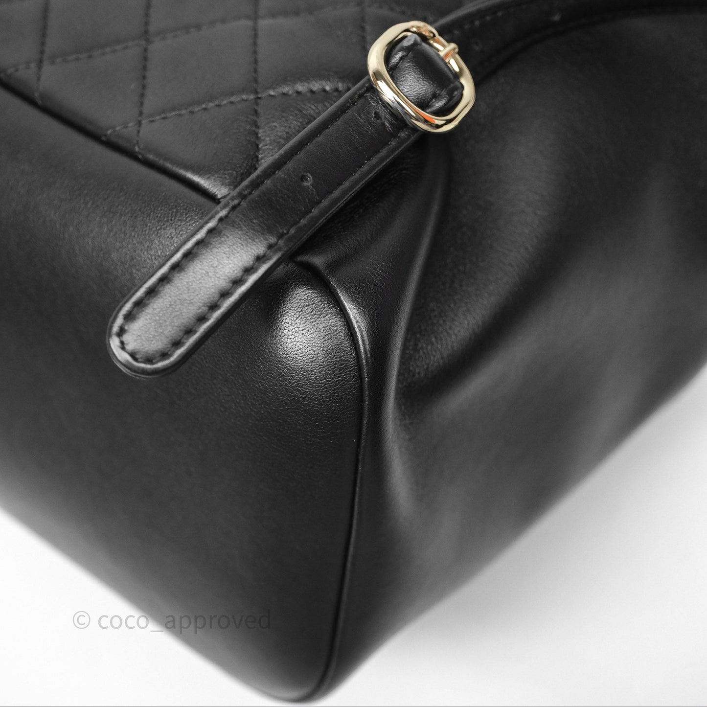 Chanel Quilted Large Duma Drawstring Backpack Black Calfskin
