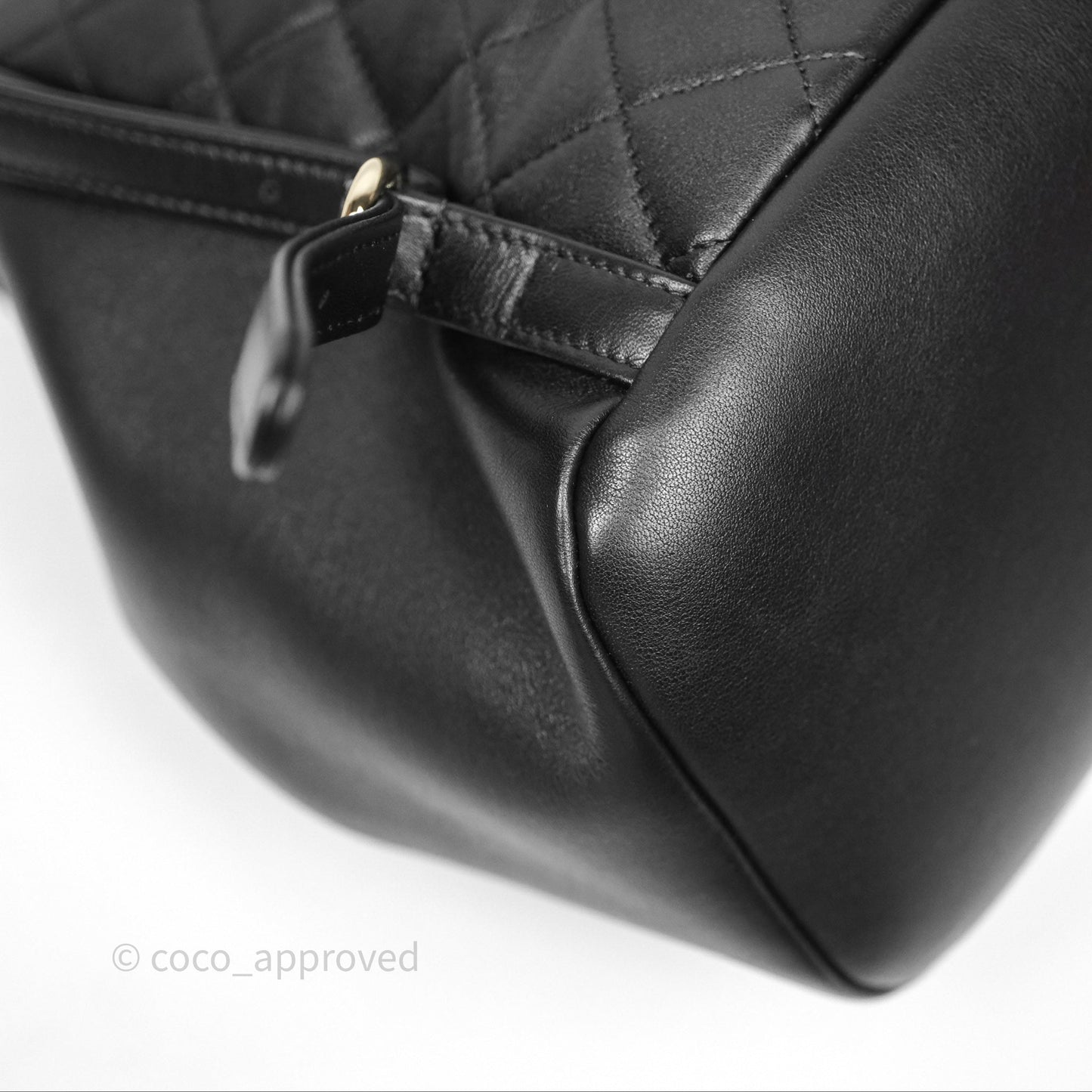 Chanel Quilted Large Duma Drawstring Backpack Black Calfskin