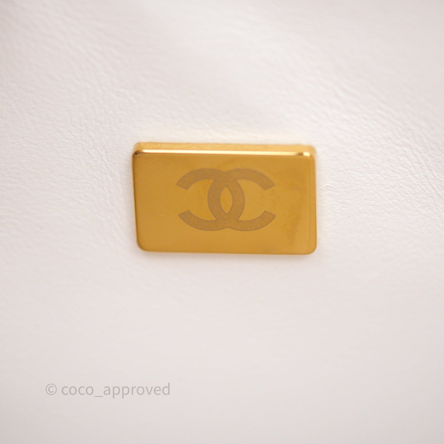 Chanel Small Classic Flap Quilted Ivory White Caviar Rainbow Hardware