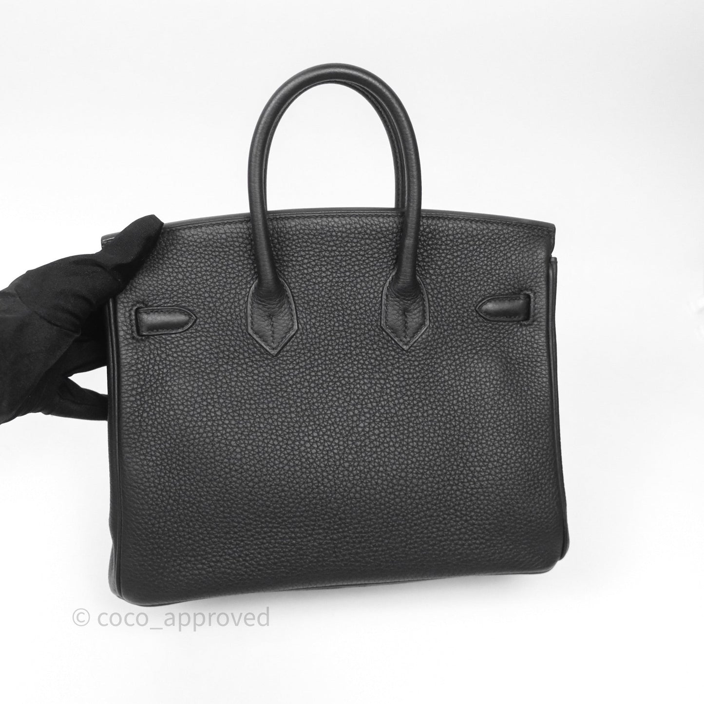 Hermes Birkin 25 Black 89 Togo Rose Gold Hardware