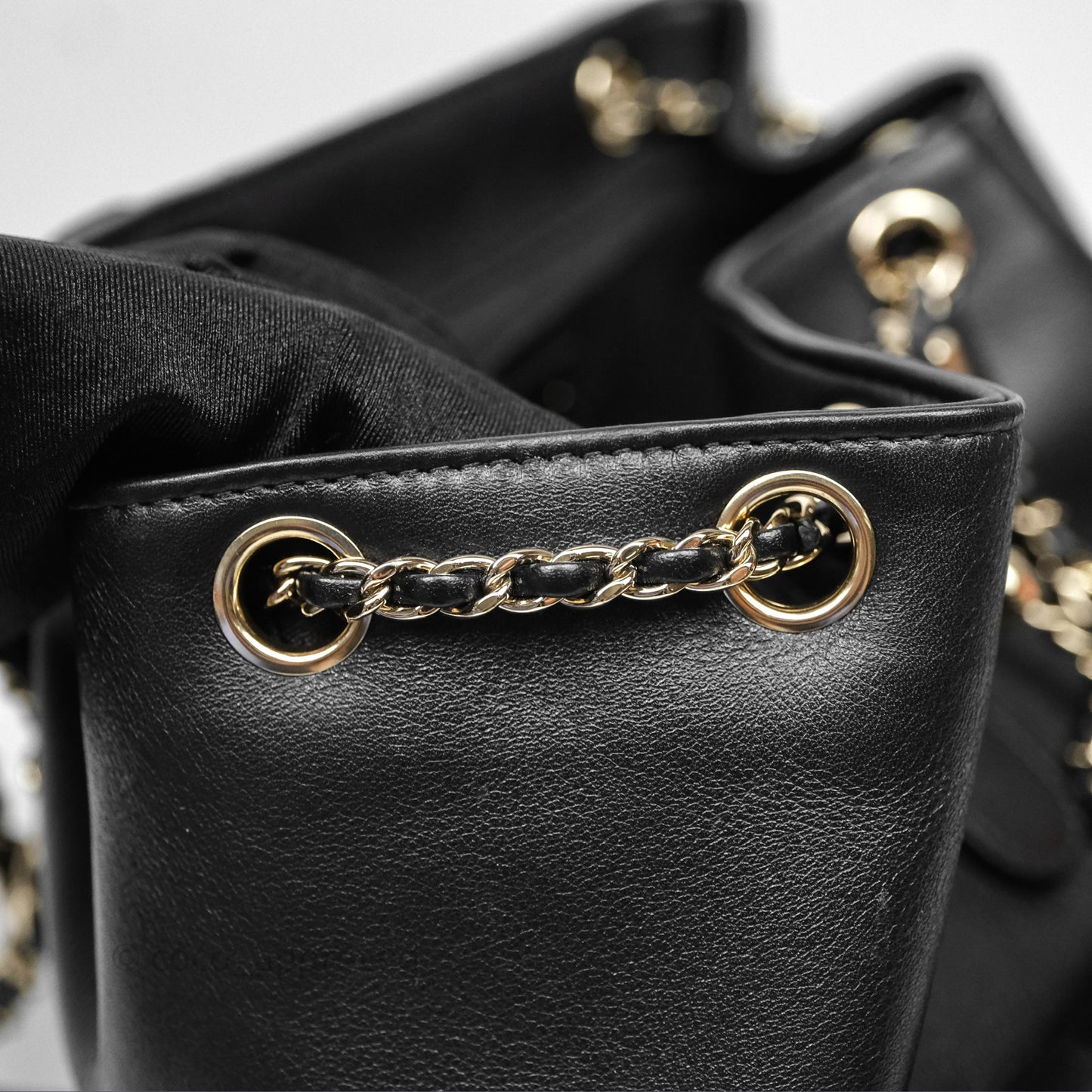 Chanel Quilted Large Duma Drawstring Backpack Black Calfskin