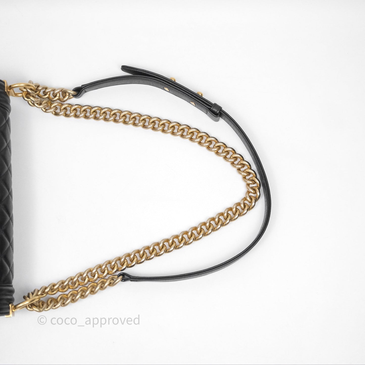 Chanel Medium Boy Quilted Black Calfskin Aged Gold Hardware