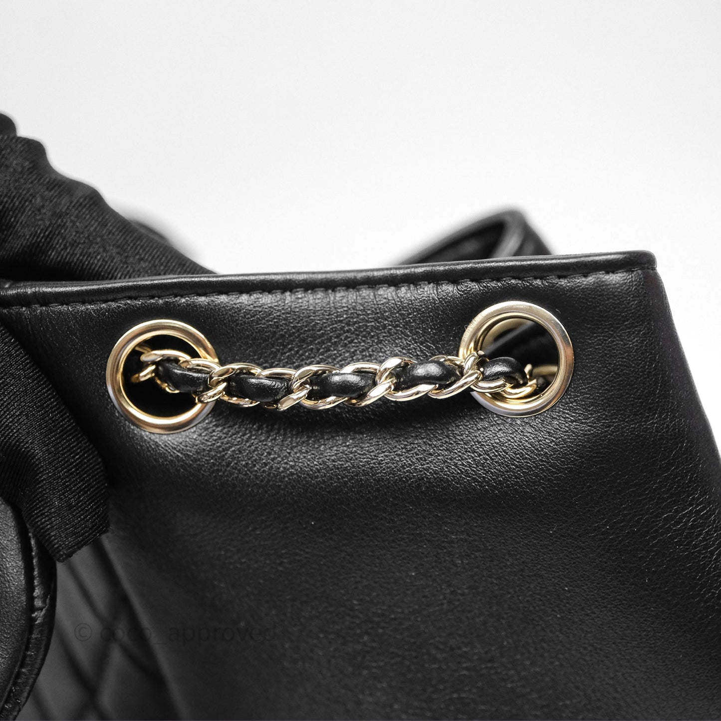 Chanel Quilted Large Duma Drawstring Backpack Black Calfskin