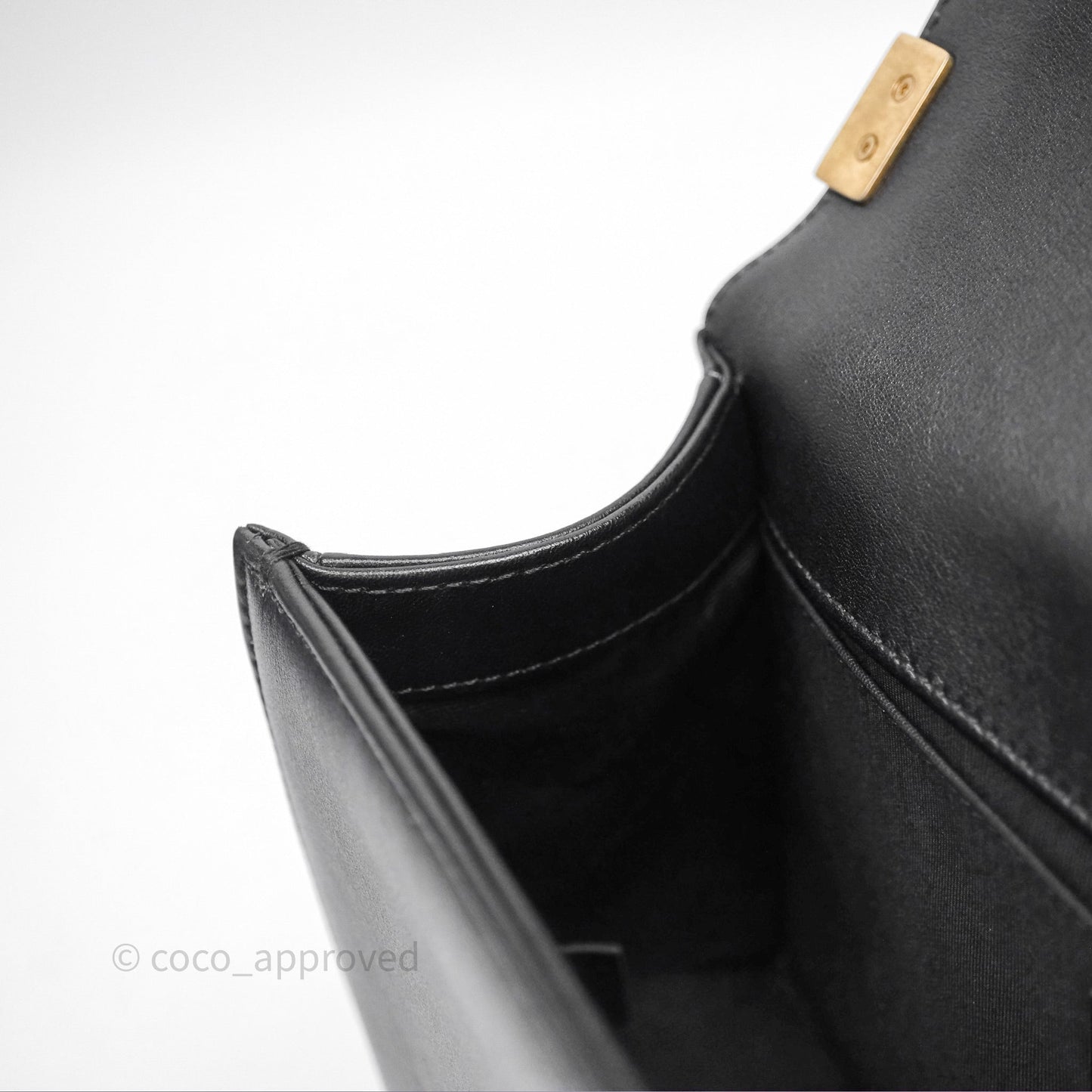 Chanel Medium Boy Quilted Black Calfskin Aged Gold Hardware