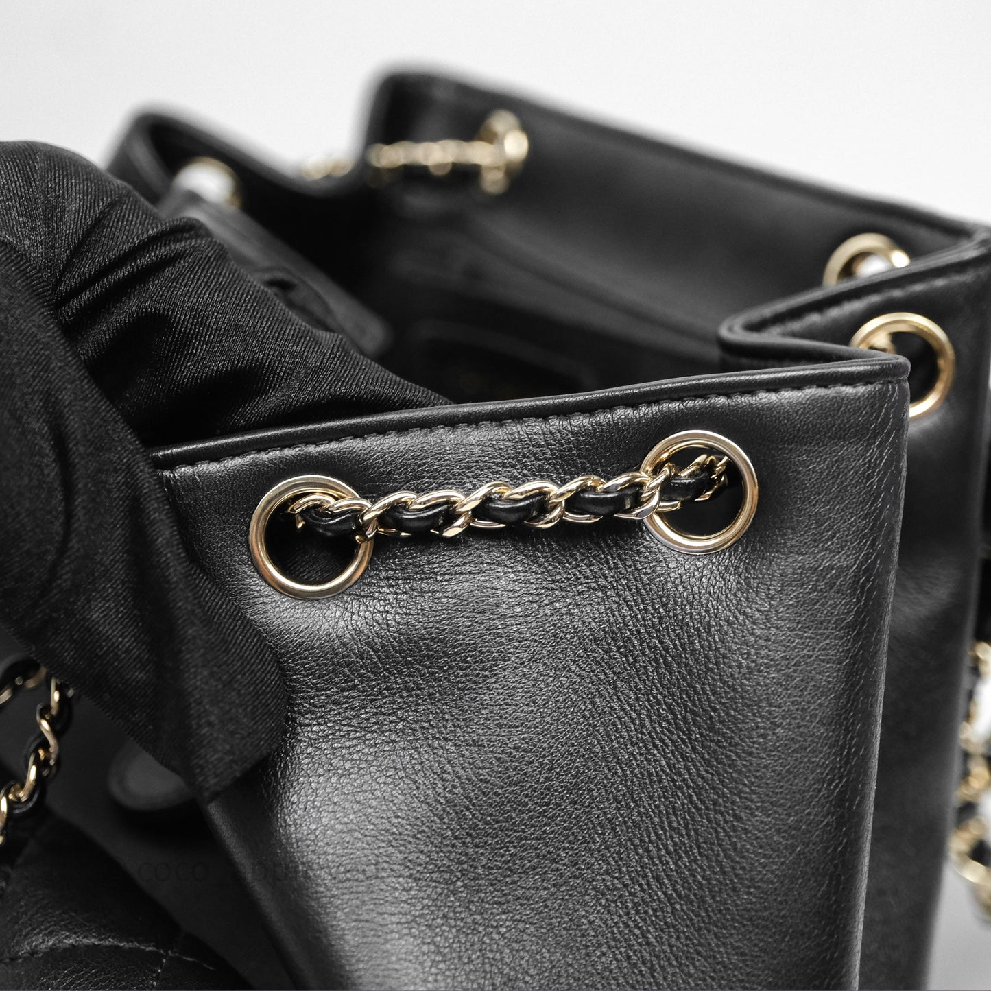 Chanel Quilted Large Duma Drawstring Backpack Black Calfskin
