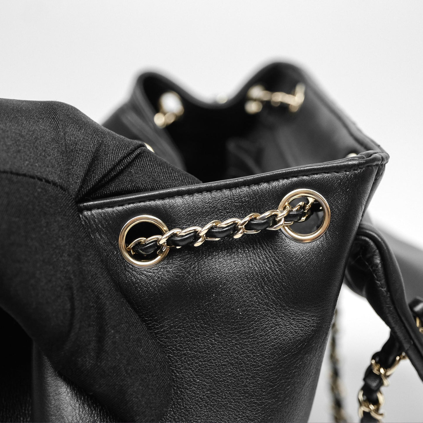 Chanel Quilted Large Duma Drawstring Backpack Black Calfskin
