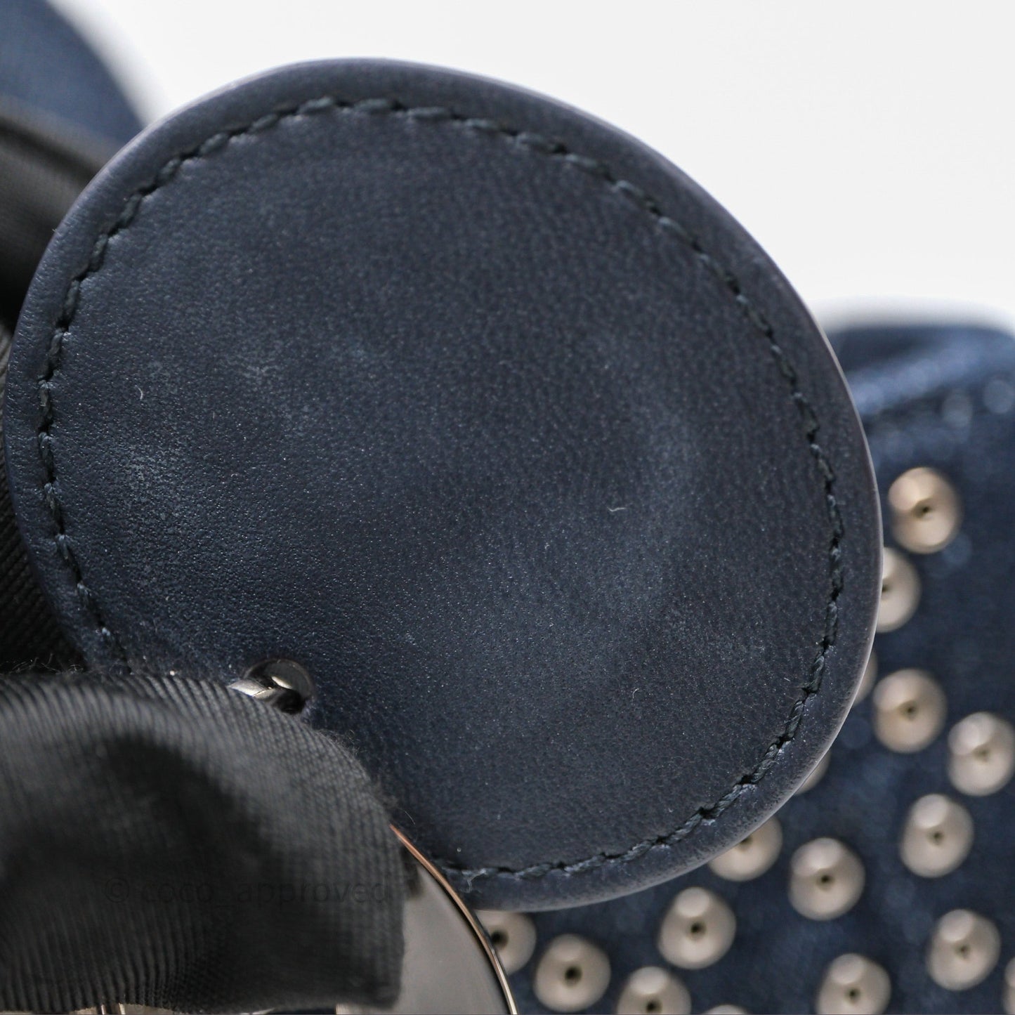 Christian Dior Medium Lady D-Joy Denim Eyelet Silver Hardware