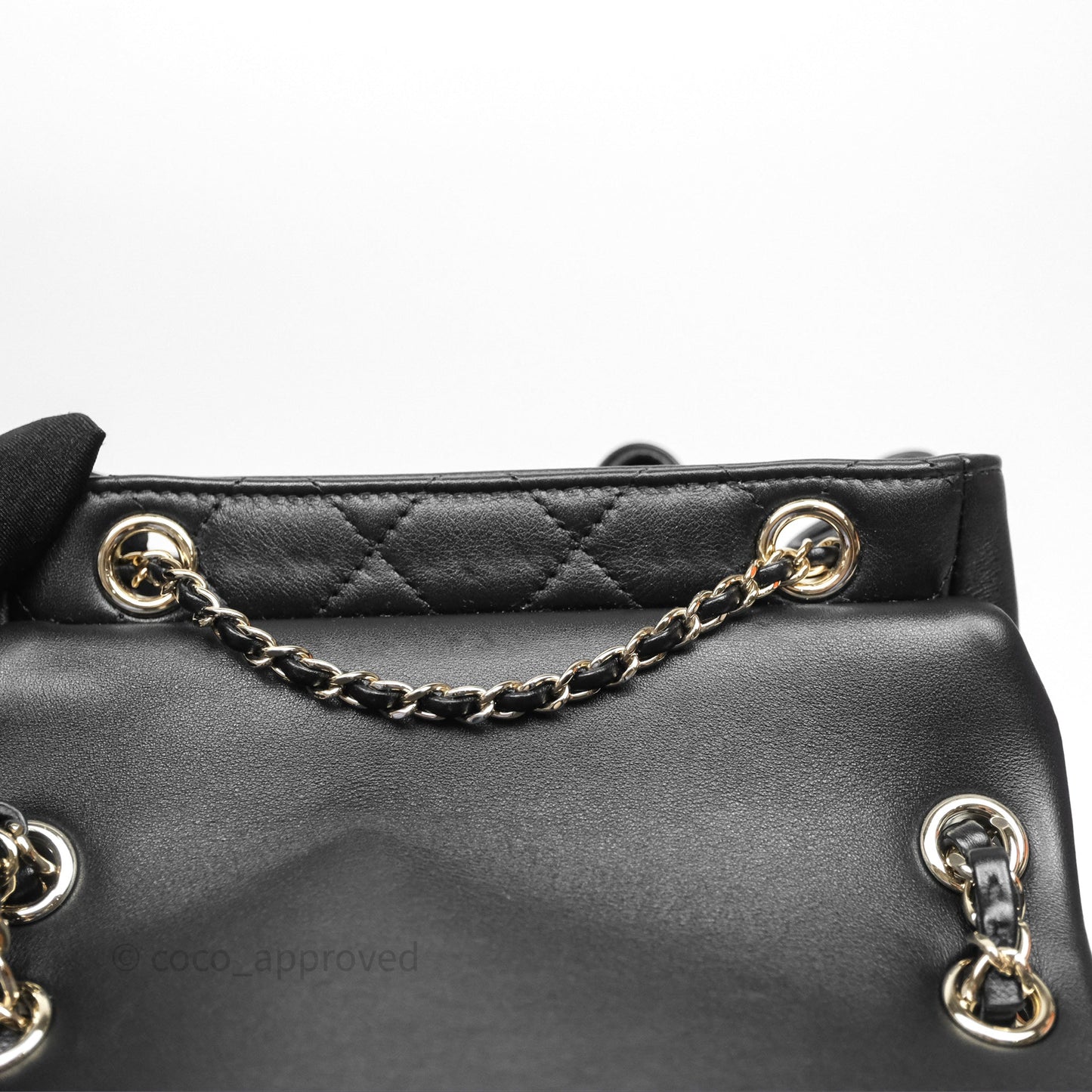 Chanel Quilted Large Duma Drawstring Backpack Black Calfskin