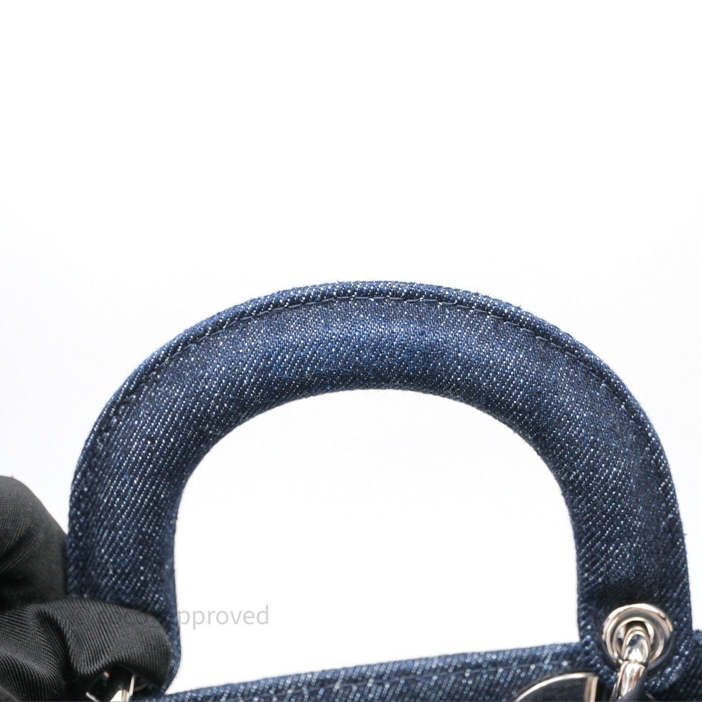 Christian Dior Medium Lady D-Joy Denim Eyelet Silver Hardware
