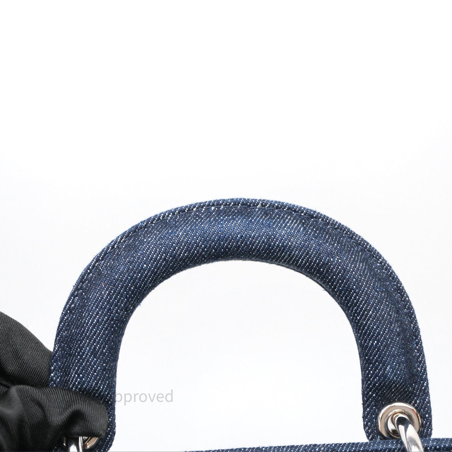 Christian Dior Medium Lady D-Joy Denim Eyelet Silver Hardware