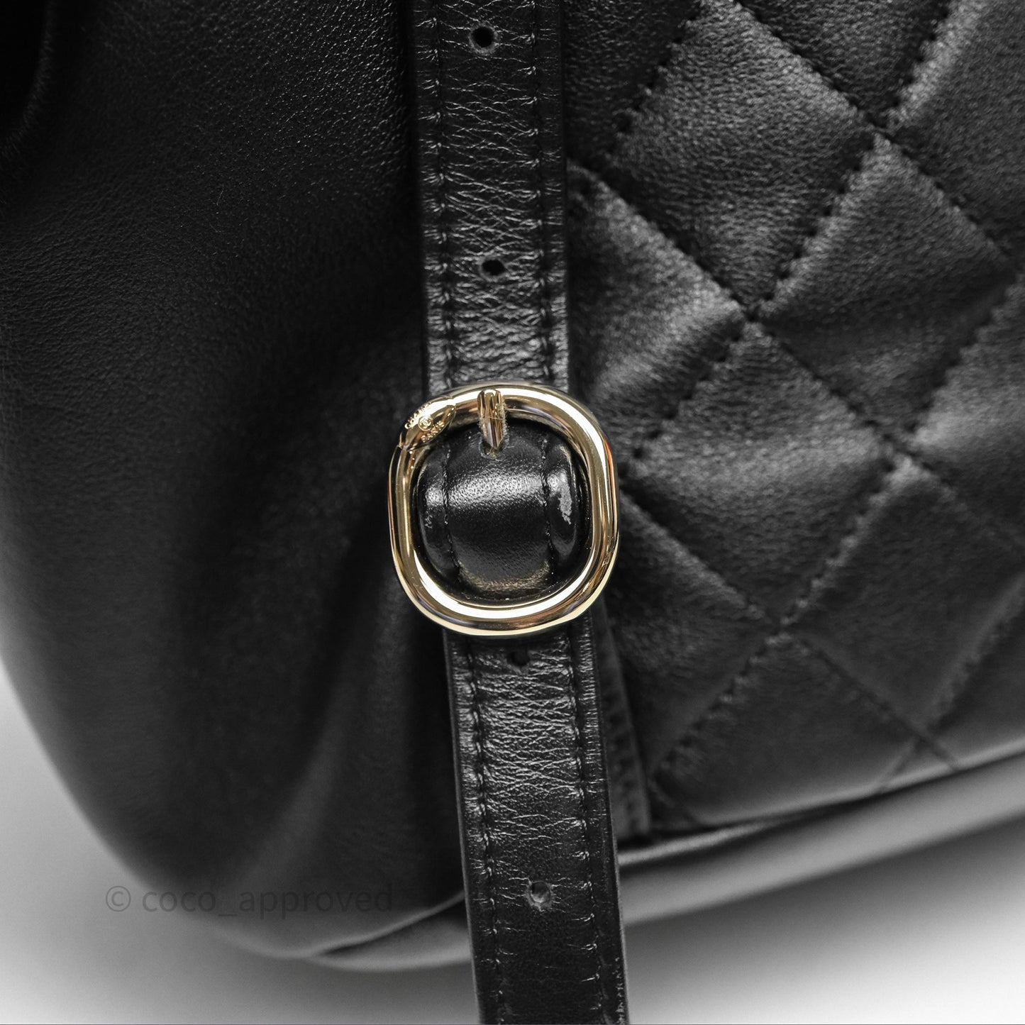 Chanel Quilted Large Duma Drawstring Backpack Black Calfskin