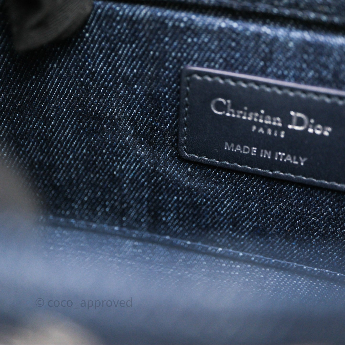 Christian Dior Medium Lady D-Joy Denim Eyelet Silver Hardware