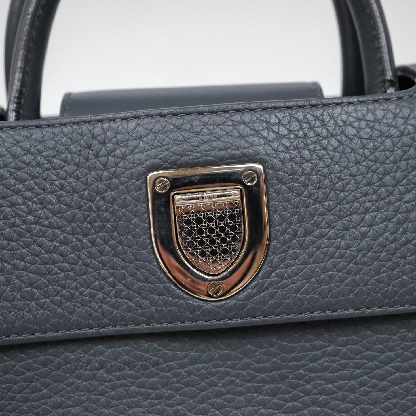 Christian Dior Mini Diorever Bag Grained Calfskin Grey