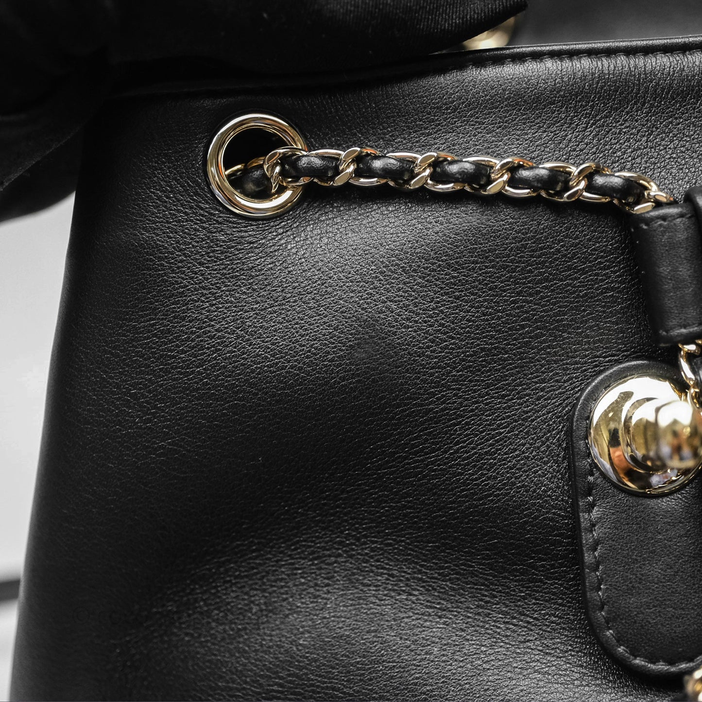 Chanel Quilted Large Duma Drawstring Backpack Black Calfskin