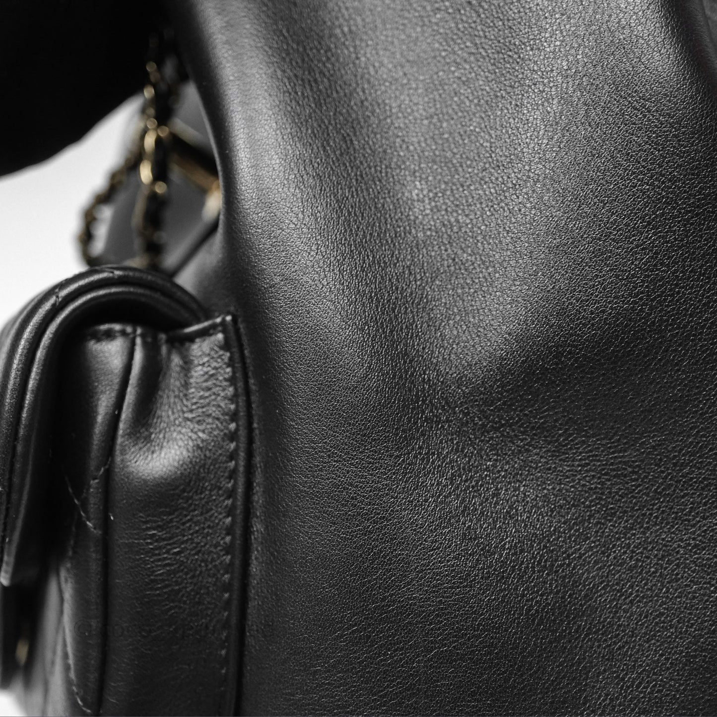 Chanel Quilted Large Duma Drawstring Backpack Black Calfskin