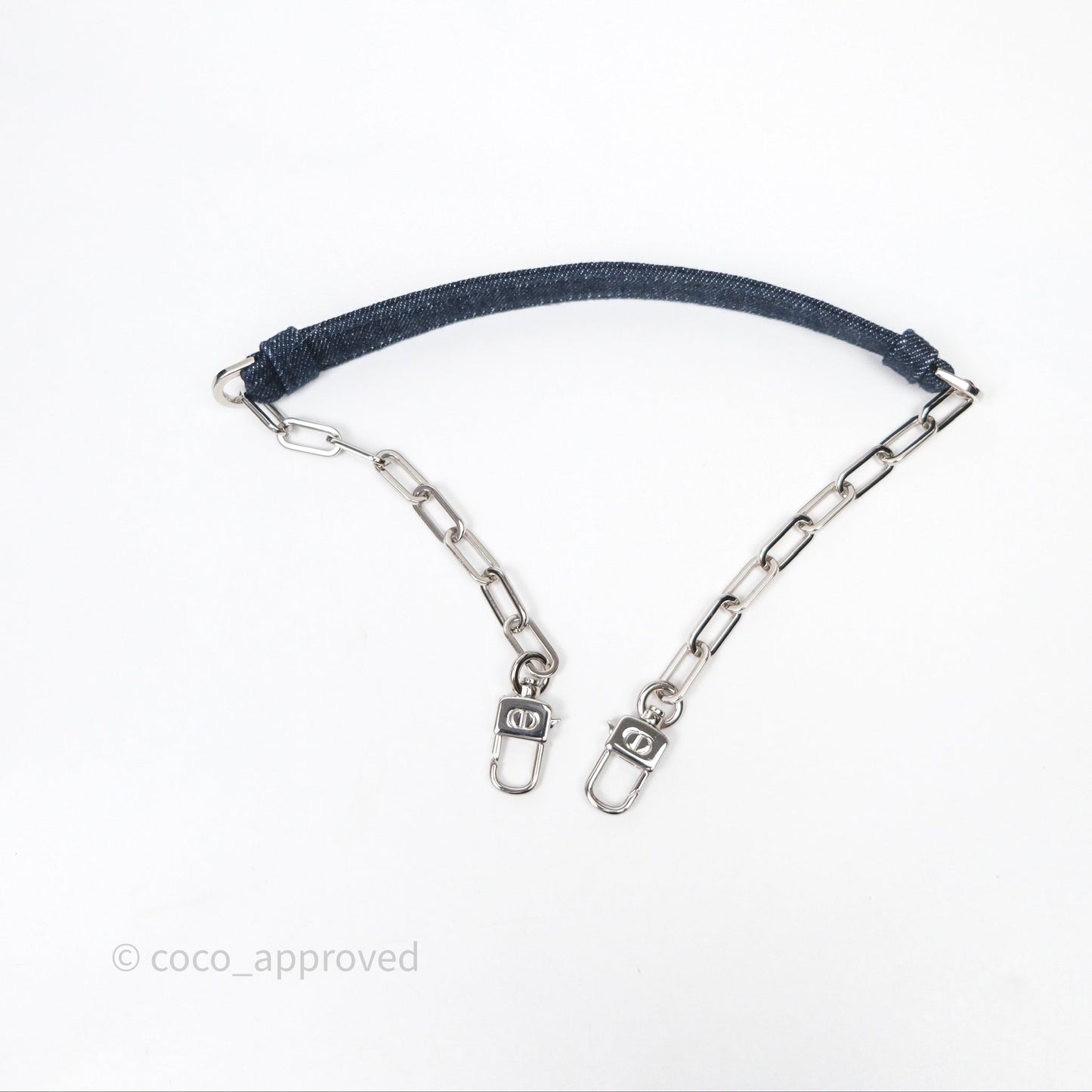 Christian Dior Medium Lady D-Joy Denim Eyelet Silver Hardware