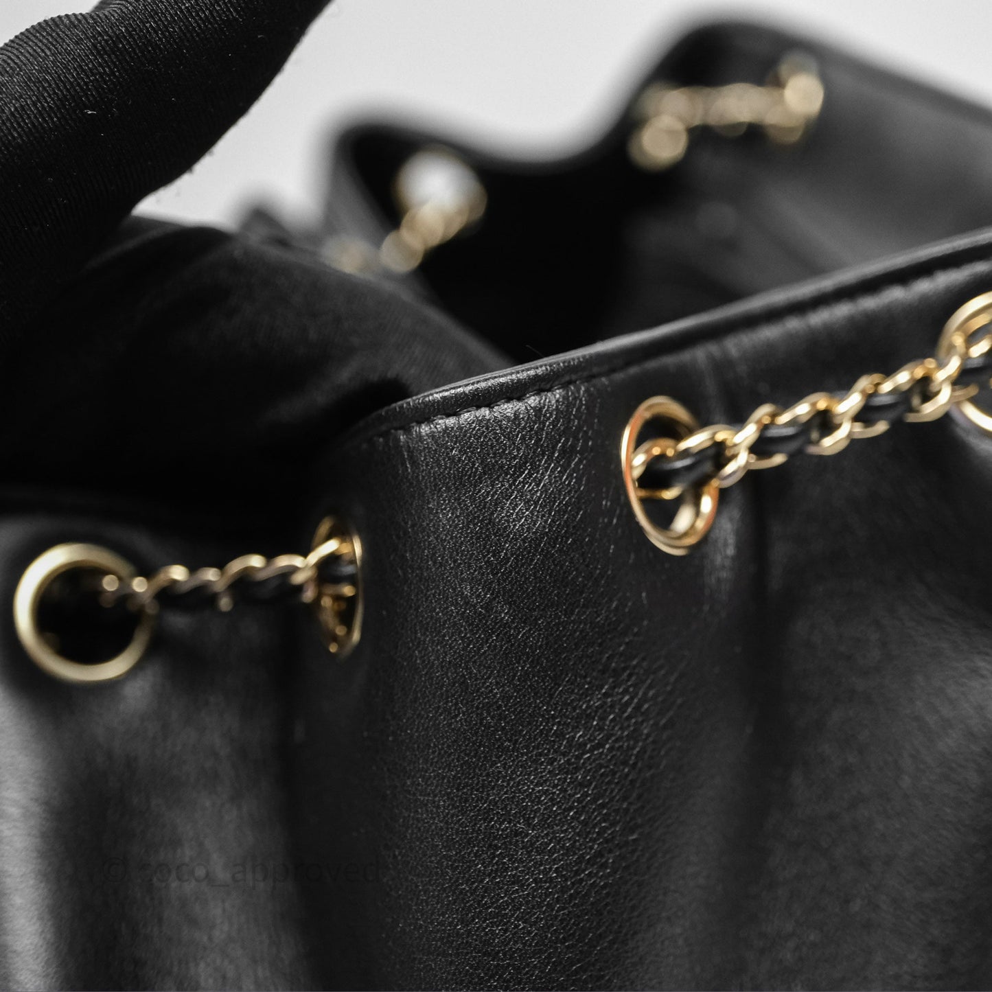 Chanel Quilted Large Duma Drawstring Backpack Black Calfskin