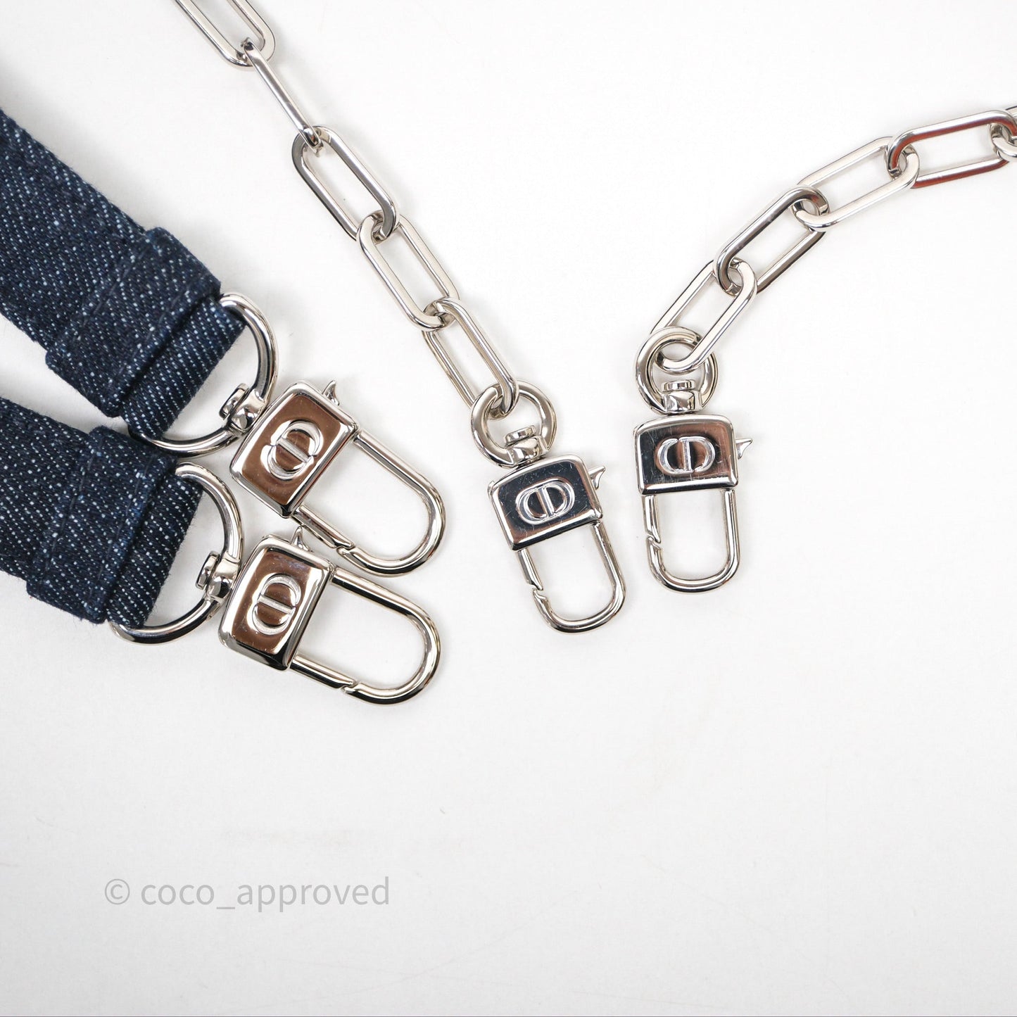 Christian Dior Medium Lady D-Joy Denim Eyelet Silver Hardware