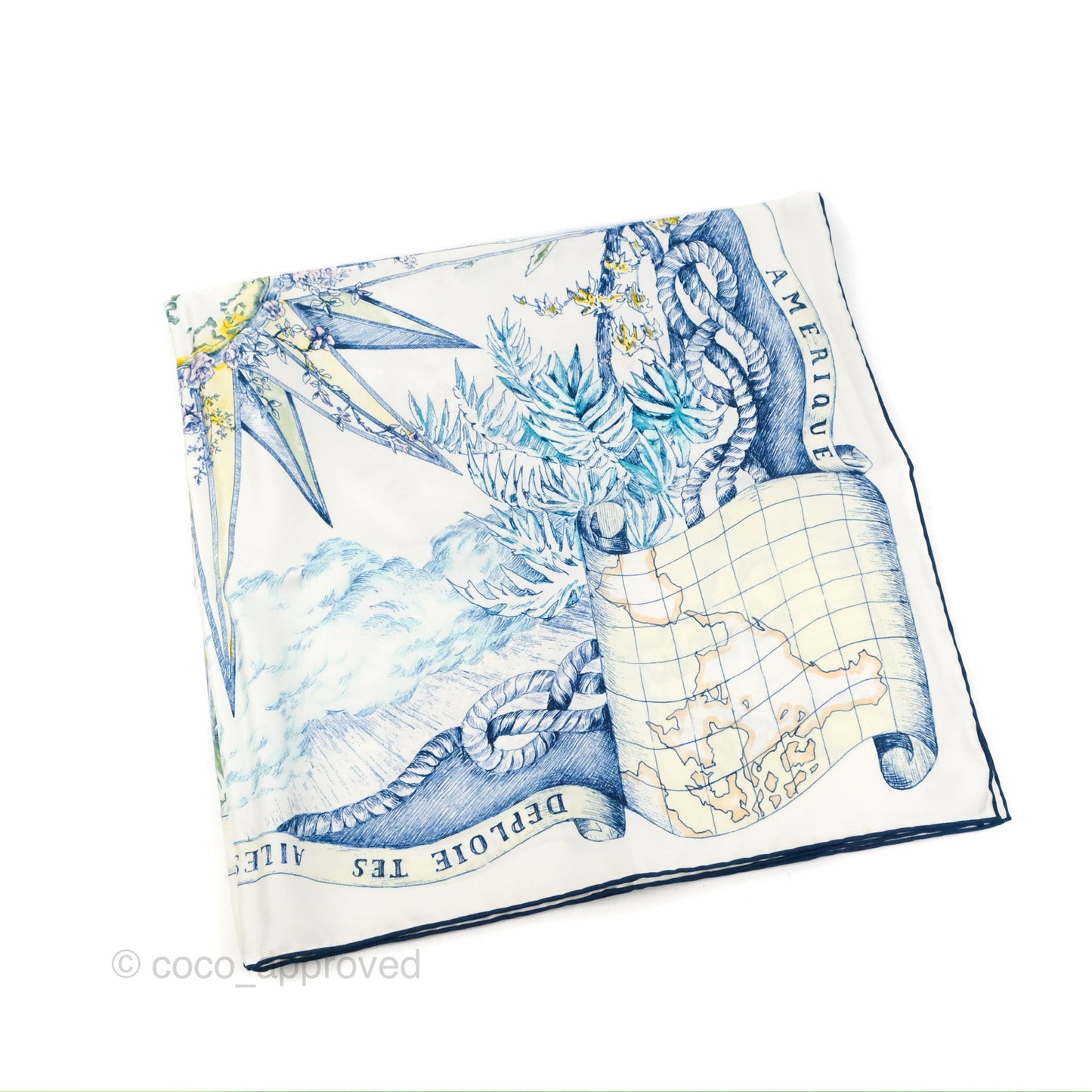 Dior Rêve d'Infini Square Scarf 90 Ecru Multicolor Silk Twill