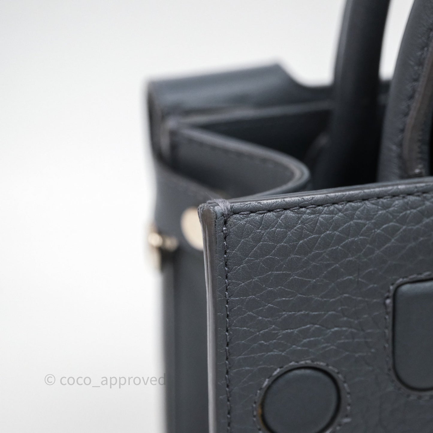 Christian Dior Mini Diorever Bag Grained Calfskin Grey